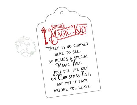 Santa’s Magic Key for Santa Note Tag SVG/PNG Only Ready for Download ...