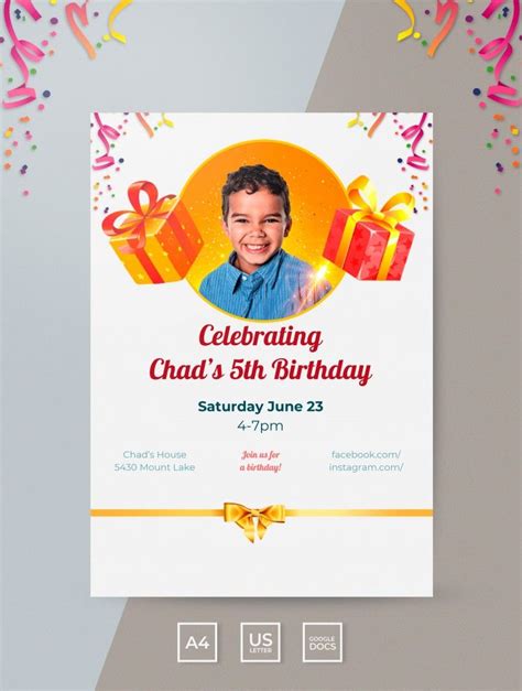 Free “Birthday Invitation” Template In Google Docs | Thegoodoc.com ...