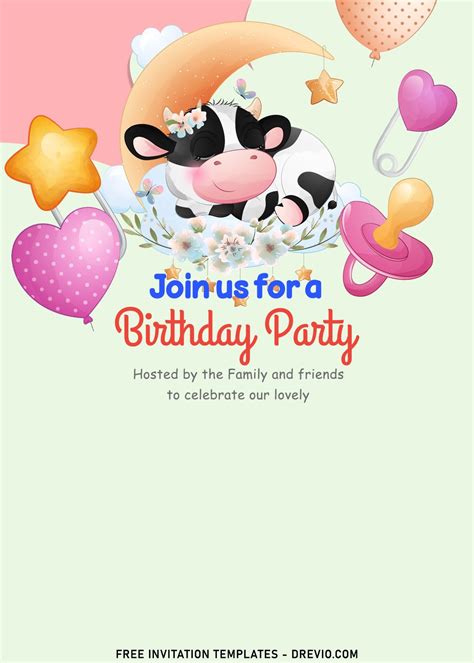 9+ Adorable Cow Moo Moo Birthday Invitation Templates | Download Hundreds FREE PRINTABLE ...