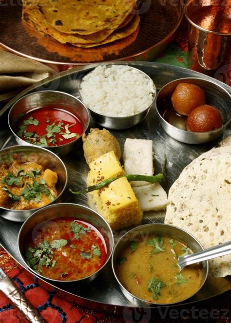 Gujarati Thali 1182159 Stock Photo at Vecteezy