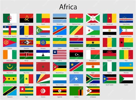 Conjunto de bandeiras Países africanos Toda a coleção de bandeiras da ...