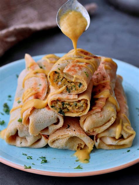 Savory Crepes With A Veggie Filling - Elavegan