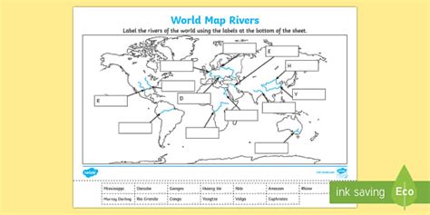 World Map Of Rivers Labeled - 2024 Winter Solstice