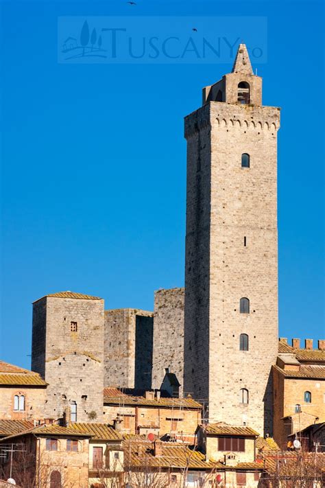 San Gimignano towers Tuscany - Torri di San Gimignano skyline, Italy