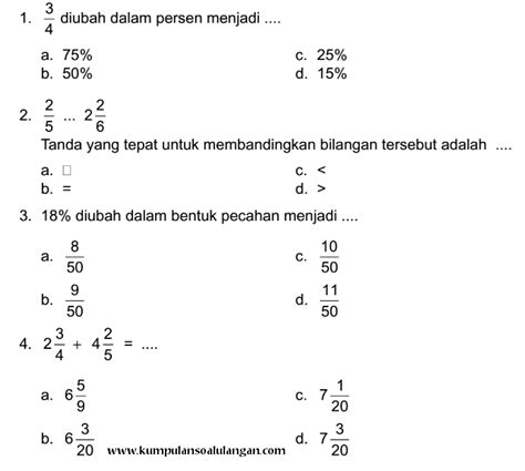 Kunci Jawaban Soal Pecahan Campuran Kelas 5