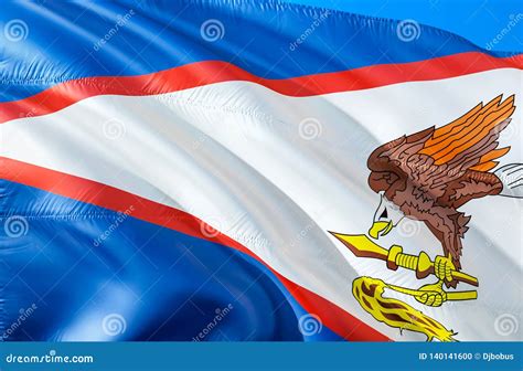 American Samoa Flag. 3D Waving USA State Flag Design. the National US ...