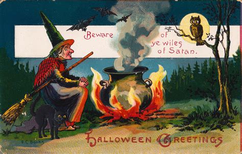 Free vintage clip art images: Vintage Halloween Greeting Cards