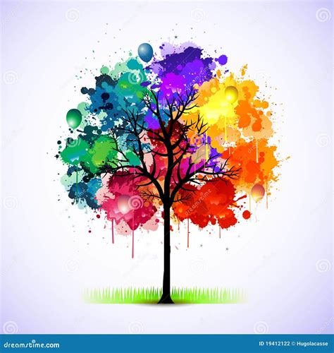 Colorful Tree Abstract Illustration Stock Vector - Illustration of birthday, tree: 19412122