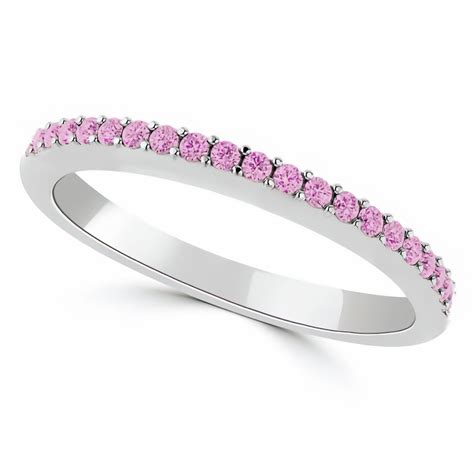 Fine Pink Sapphire Bridal Wedding Ring Band