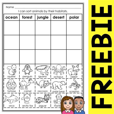 FREE Animal Habitat Sort Activity – Nicole and Eliceo | Animal habitats, Kindergarten worksheets ...