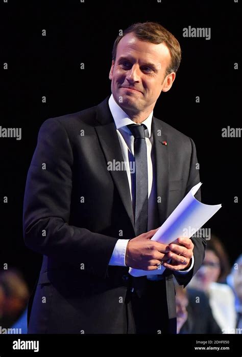 French President Emmanuel Macron delivers a speech during the 100th ...