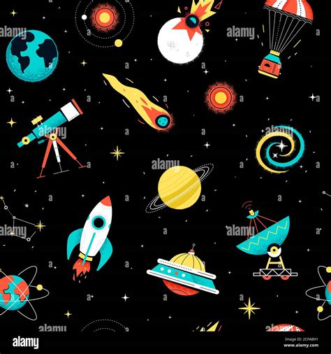 Outer space - colorful flat design style pattern Stock Vector Image & Art - Alamy