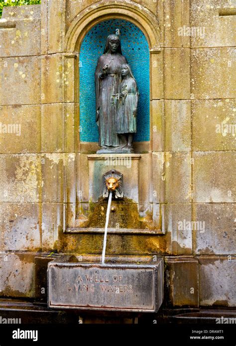 Spring water flowing out of St Ann's Well in the spa town of Buxton in ...