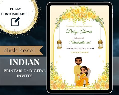 Buy Indian Baby Shower Phone Invite Valaikappu, Godh Bharai Ceremony Invite Seemantham Invite ...