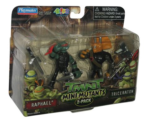 Teenage Mutant Ninja Turtles TMNT (2007) Mini Mutants Raphael vs Triceraton Figure 2-Pack ...