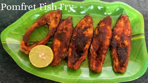 Pomfret Fish Fry Recipe | Tawa Fish Fry Recipe | Vaval Meen Varuval - YouTube