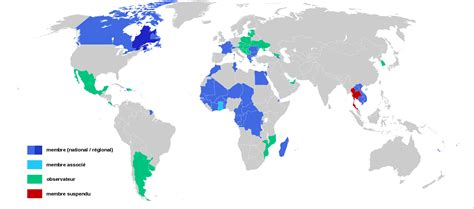 World - Francophonie: Member Countries • Map • PopulationData.net