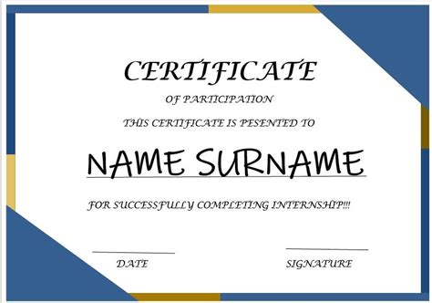 Internship Certificate Templates - My Word Templates