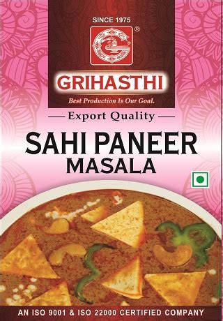 Sahi Paneer masala – Grihasthi Udyog Private Limited