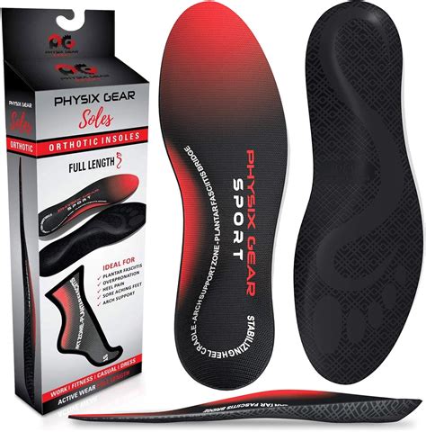 Physix Gear Sport Full Length Orthotic Inserts with Arch Support - Best Shoe Insoles for Plantar ...