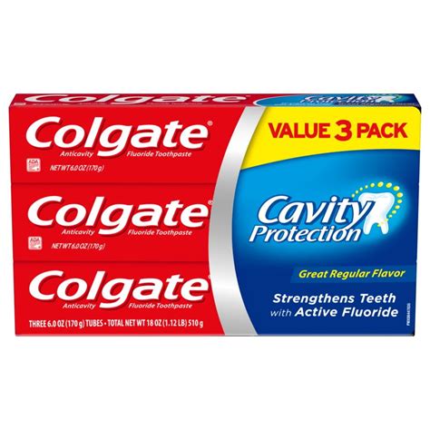 Colgate Cavity Protection Toothpaste with Fluoride, Great Regular ...