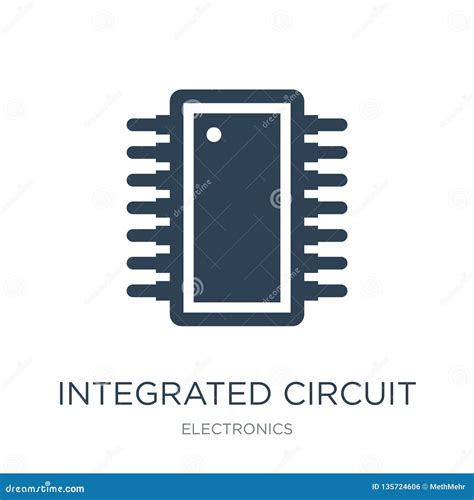 Integrated Circuit Icon in Trendy Design Style. Integrated Circuit Icon Isolated on White ...