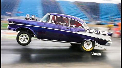 TO HELL AND BACK! SINISTER '57 CHEVY GASSER! STREET LEGAL WHEELSTANDER! - YouTube