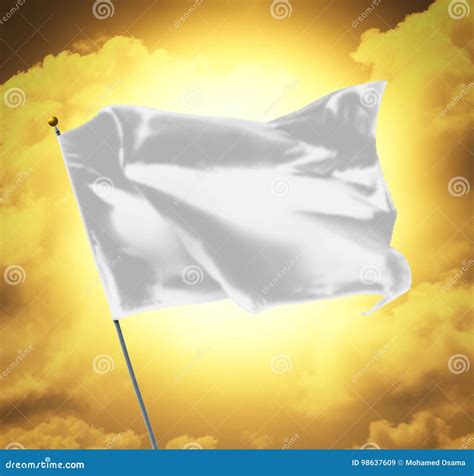 Blank White Flag stock image. Image of banner, empty - 98637609