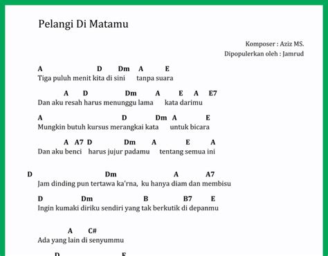 Chord Lagu Pelangi Di Matamu - SEPUTAR MUSIK