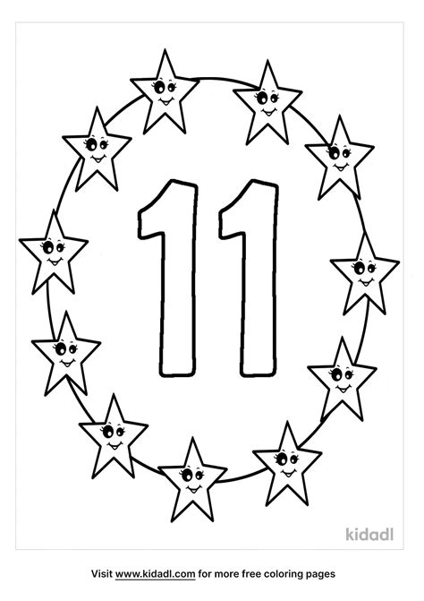 Free Number 11 Coloring Page | Coloring Page Printables | Kidadl