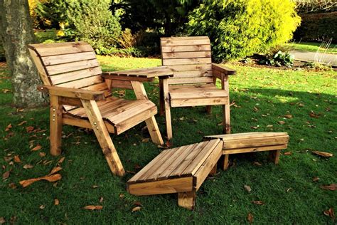 Love Seat Garden Furniture | Deluxe Twin Garden Companion Armchairs | Wooden garden furniture ...