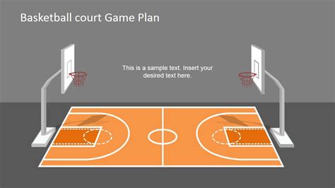 Basketball Court Game Plan PowerPoint Shapes - SlideModel