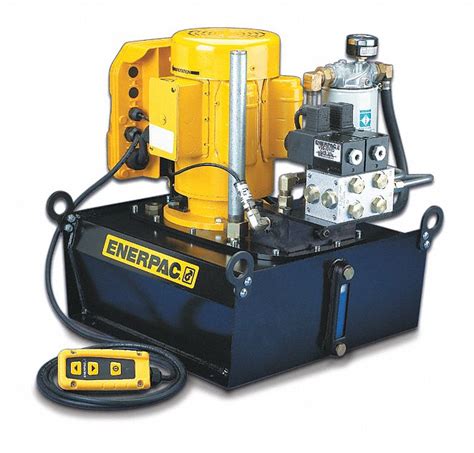 ENERPAC Electric Hydraulic Pump with Remote, 4 Way, 3 Position, Tandem ...