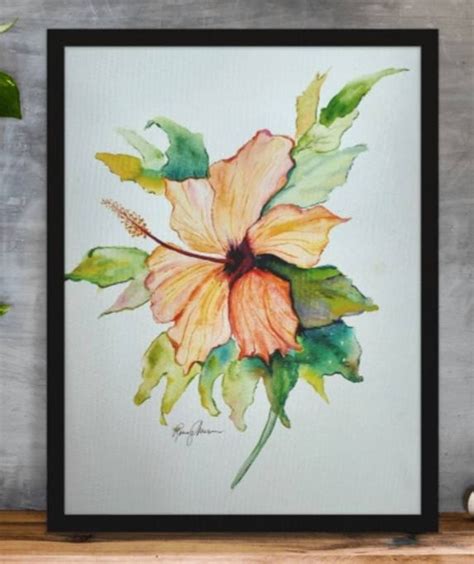 Hibiscus Flower Watercolor Print Tropical Flower Watercolor - Etsy