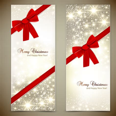 Christmas and new year gift cards ornate vector 01 free download