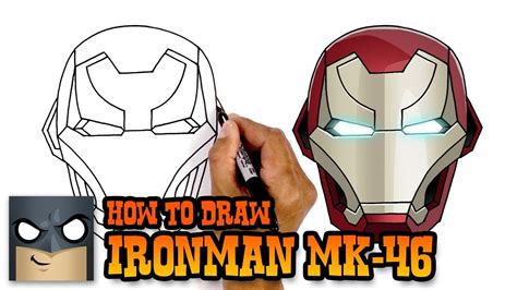 How to Draw Iron Man | MK-46 Helmet Tutorial - YouTube