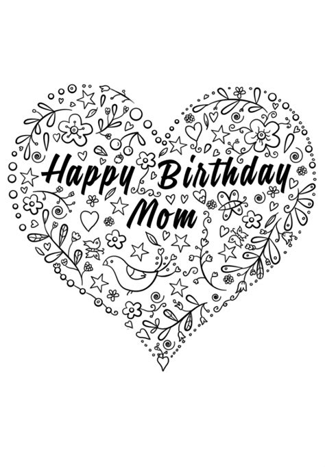 Happy Birthday Mom Coloring Pages | Activity Shelter