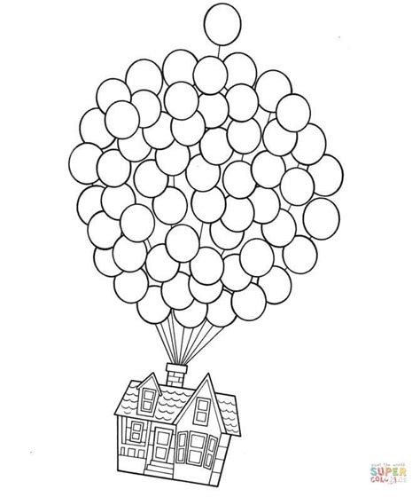 House On Balloons coloring page | Free Printable Coloring Pages