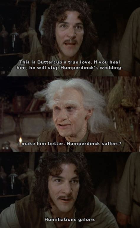 "Humiliations galore!" (The Princess Bride) | Princess bride quotes, Princess bride, Good movies