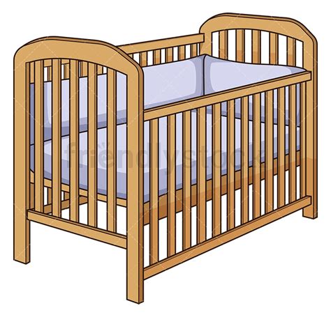 Wooden Baby Crib Cartoon Vector Clipart - FriendlyStock