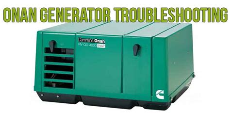 Onan generator troubleshooting