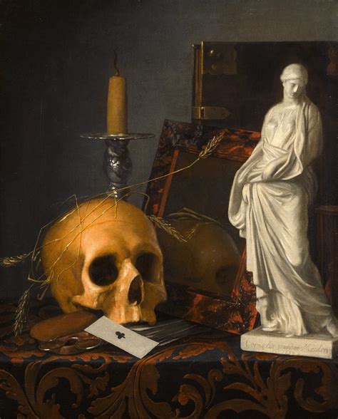 Cornelis Vermeulen | VANITAS STILL LIFE WITH A SKULL, A GUTTERING ...