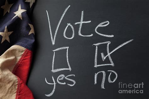 Vote No Sign Written on a Chalkboard Photograph by Leslie Banks | Fine Art America