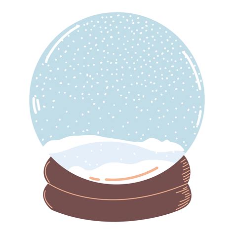 Snow globe empty. Vector illustration. Christmas snow ball with winter ...