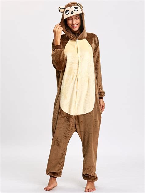 [58% OFF] Unisex Adult Funny Monkey Animal Onesie Pajama | Rosegal