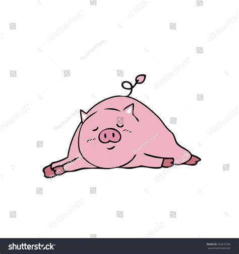 Pig Sleeping Drawing Cartoon Vector Stock Vector (Royalty Free ...