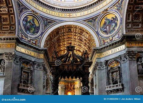 Interior Inside the St Peters Basilica Catholic Church in the Vatican City in Rome Editorial ...