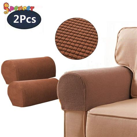 Spencer 2Pcs Stretch Fabric Armrest Covers Anti-Slip Sofa ArmChair ...