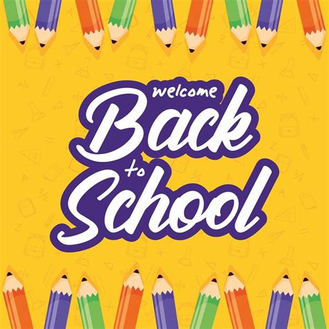 Back to school poster with colored pencils 1632845 Vector Art at Vecteezy