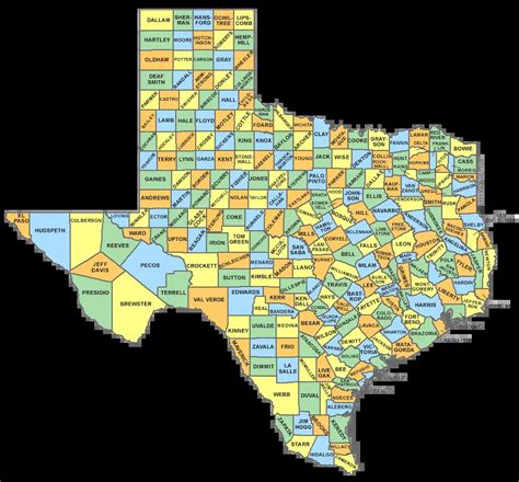 Texas Counties Map 2 - MapSof.net